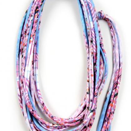 Baby Blue Pink Scarf, Baby Blue Pink Necklace,..