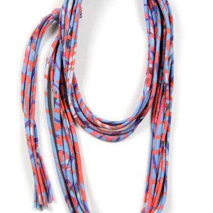 Blue Red Scarf, Blue Red Necklace, Blue Red..
