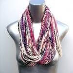 Infinity Scarf Circle Loop Purple Necklace Jersey..