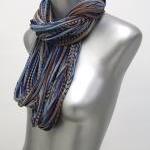 Mens Necklace, Womens Infinity Scarf Grey Brown..