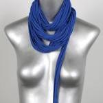Cotton Scarf, Blue Infinity Scarf, Womens Circle..