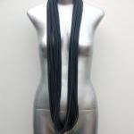 Grey Mens Infinity Cotton Scarf Necklace Fall..