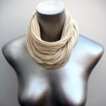 Fabric Necklace Womens Mens White Scarf Cotton..