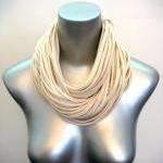 Summer Scarf Chunky Necklace Winter White Cream..