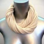 Summer Scarf Chunky Necklace Winter White Cream..