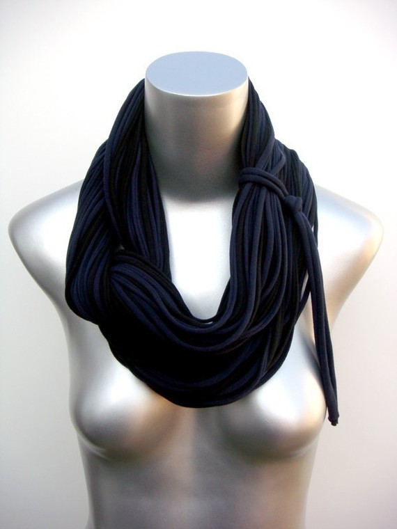 Blue Black Scarf Womens Infinity Scar